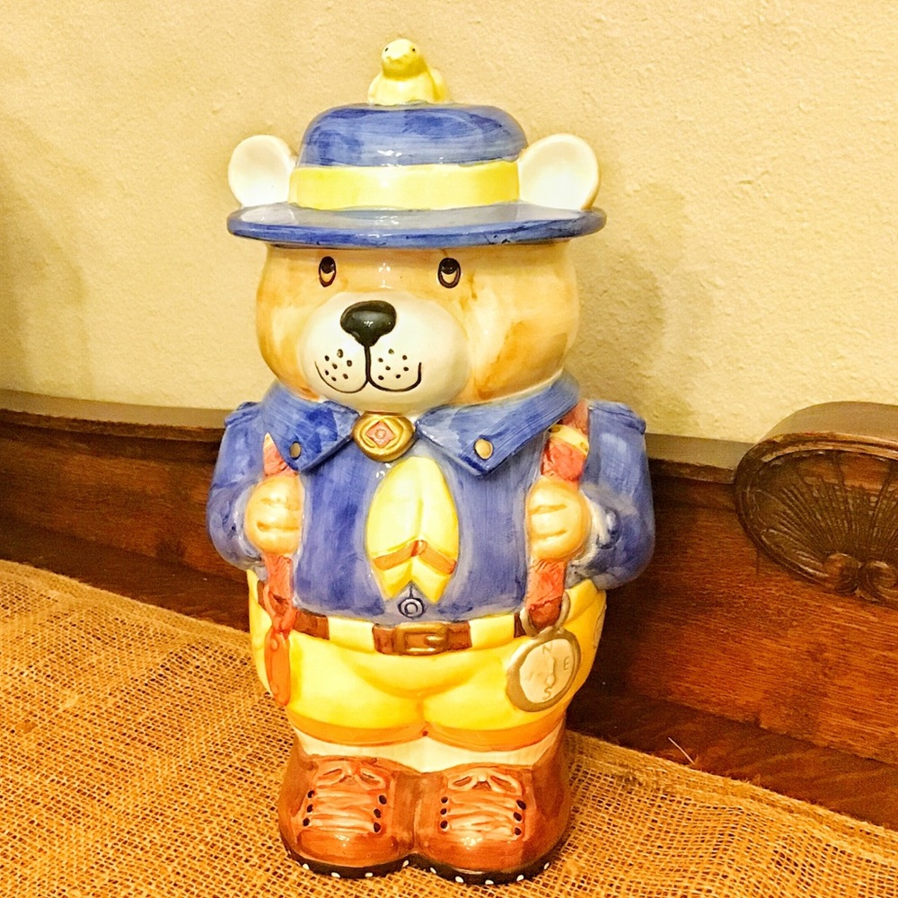 Fitz & Floyd 1998 Bear Scout cookie jar